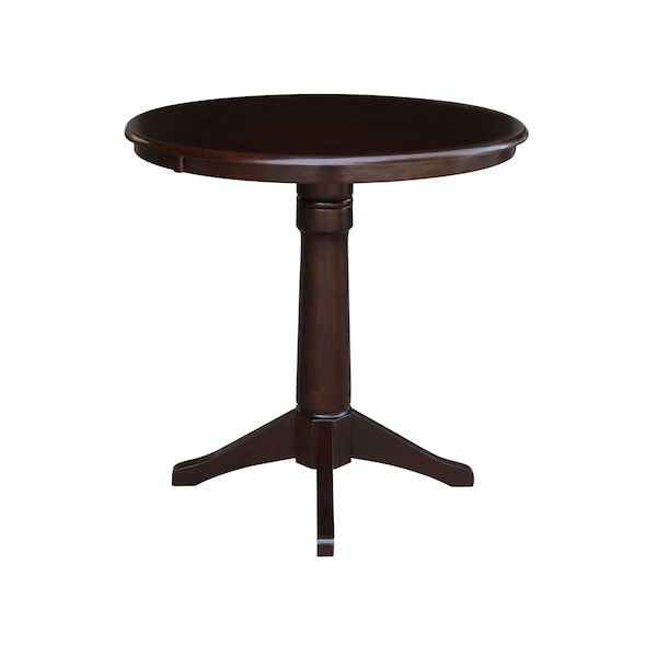 International Concepts Round 36 in Round Top Pedestal Table, 40.9 inH, Rich Mocha, 36 in W, 36 in L, 40.9 in H, Wood K15-36RT-27B-6B-2 - main